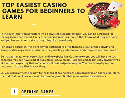 Top Easiest Casino Games for Beginners to Learn