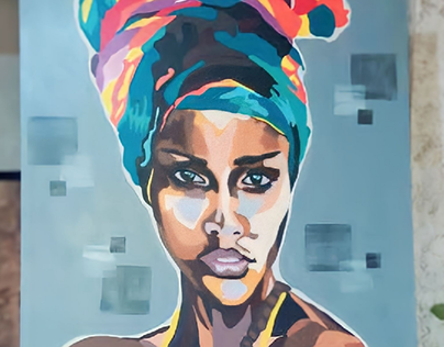 tableau de peinture portrait africain