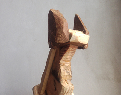 CAT(wooden sulpture)