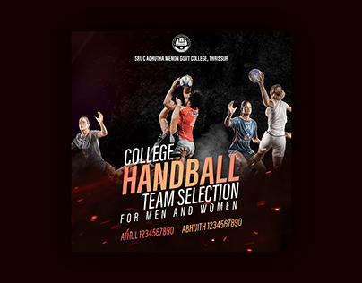 Poster of college handball team
