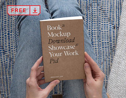 Free Book Cover in Women Hands Mockup