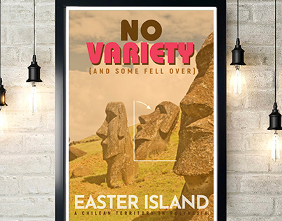 Easter Island Humorous Travel Poster
