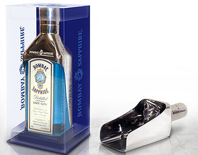 Bombay Sapphire stainless steel ice scoop at retail
