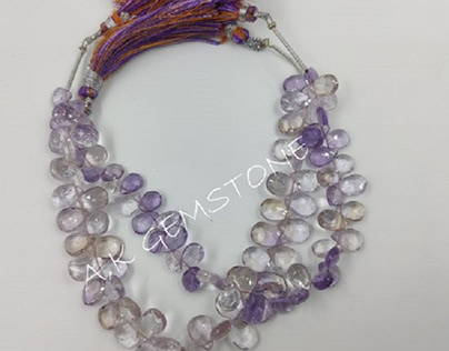 Purple Ametrine Pears Side Drill Briolette Beads