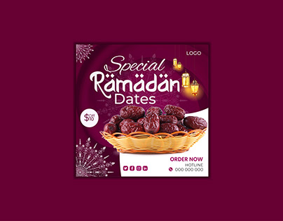 creative social media post for Ramadan dates design