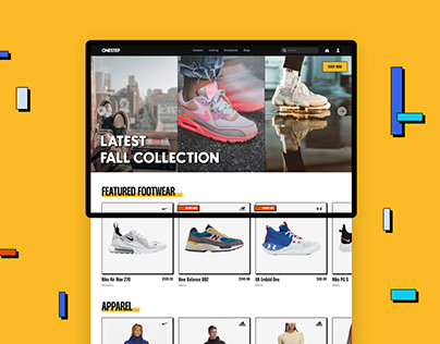 OneStep - Sneakers & Clothing Shopping Website Concept
