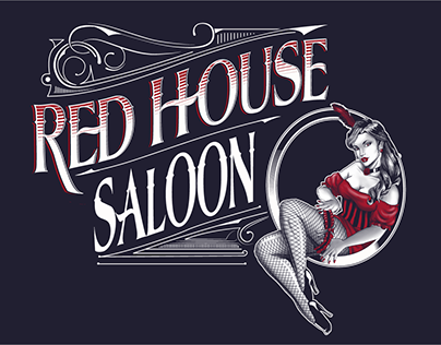 Red House Saloon. T-shirt Design