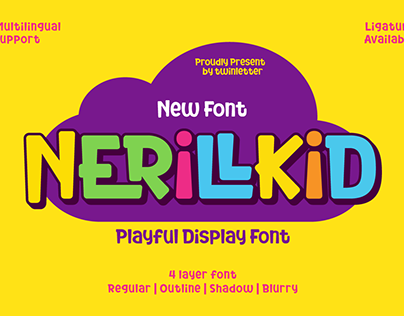 Nerillkid - Playful Display Font