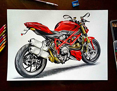 Ducati Streetfighter 848 hand drawing