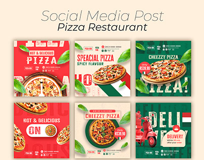 Pizza restaurant Social Media Post Design