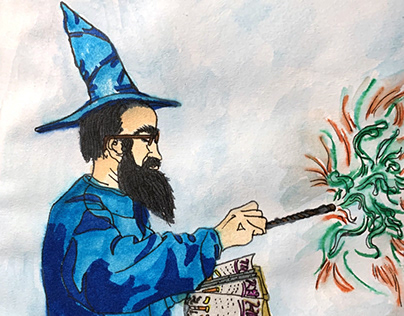 Wizard,drawing, magic,spell,casting,