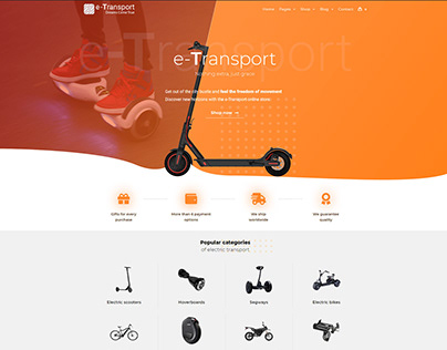 e-Transport - Website design for my own WordPress theme