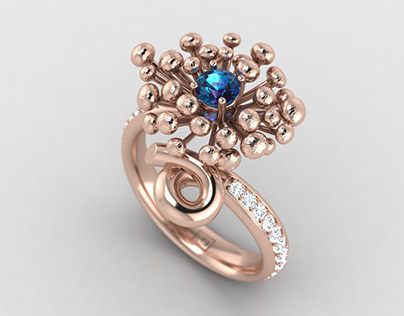 Project thumbnail - Jewelry CAD Design | Dandelion in the Wind Ring