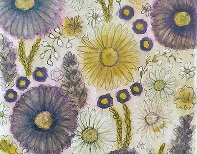 Purple and Yellow Flower Pattern
