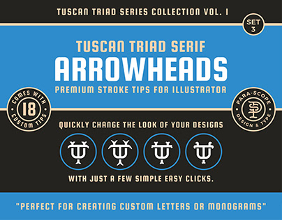 Tuscan Triad Serif Arrowheads Set 3 - Stroke Tips