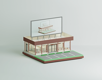 Isometric storefronts 3D