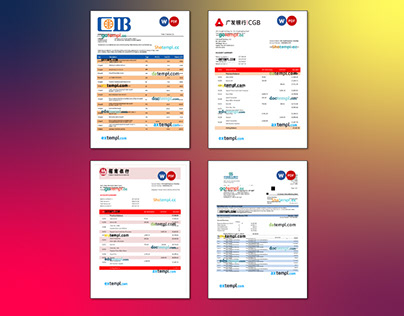 CIB,China Merchants business bank statement templates