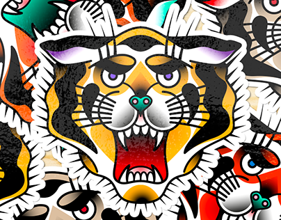 Tiger Tattoo Stickers