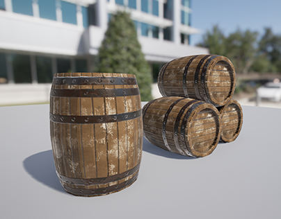 High/Low Poly Barrel Modelling for UE4