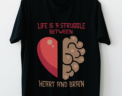 Heart & Brain T-Shirt Design