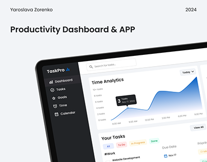 TaskPro | Productivity Dashboard & App | UX/UI
