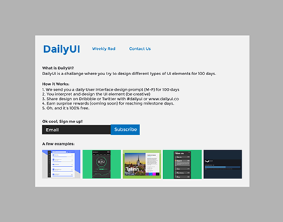 Daily UI | #100 | Redesign Daily UI Landing Page