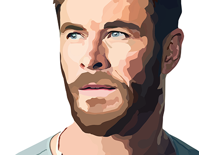 Chris Hemsworth Vector Drawing