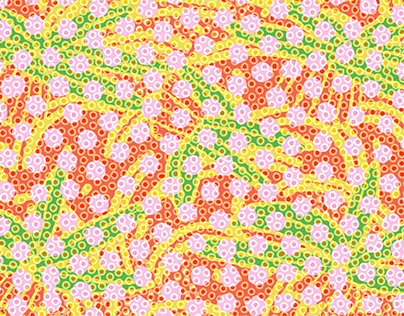 Vibrant dot pattern for makeup bag