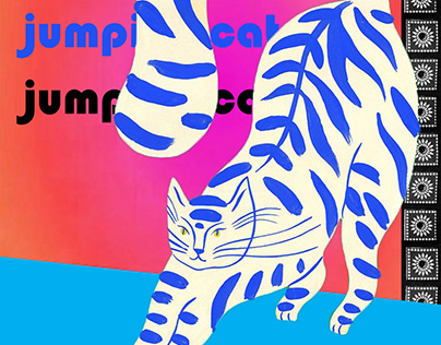Jumping Cat Collage Design