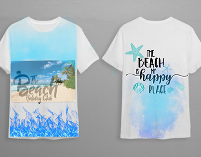 beach print t-shirt