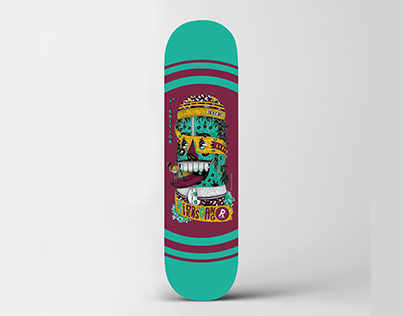 Skateboard illustration for Riders Gang