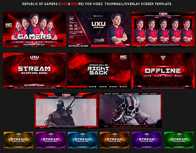GAMERS ESPORTS LIVE STREAM GAMING VIDEO PSD TEMPLATE