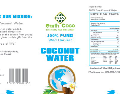 Earth Coco Coconut Water Label Proposal
