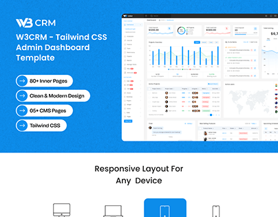 W3CRM - Tailwind CSS Admin Dashboard Template