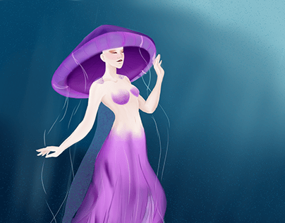 Jellyfish Mermaid - Character Design based on a photo