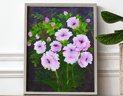 one stroke acrylic floral painting