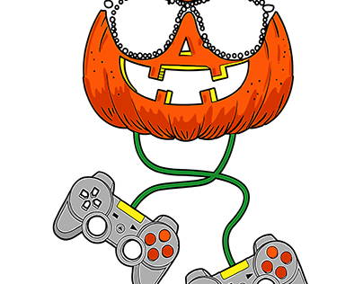 Halloween Jack O Lantern Gamer Boys Kids