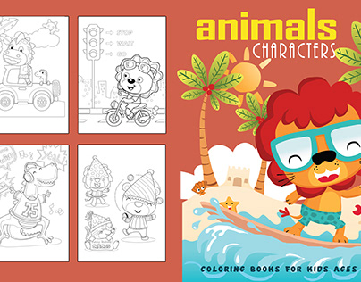 characters animals coloring book for kids