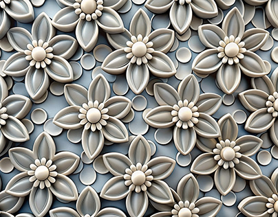 Beautiful seamless pattern with white flowers