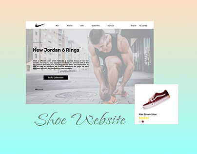 Shoe website with hovering effect