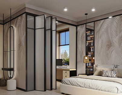 3d visualization of bedroom design project