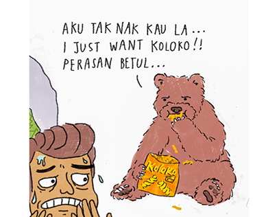 Comic Strip Illustration (Bear Grylls Parody)