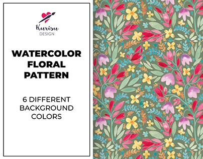 Watercolor Bright Floral Seamless Pattern