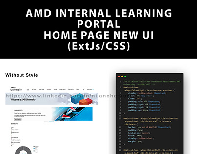 AMD Internal Learning Portal New Home Page UI