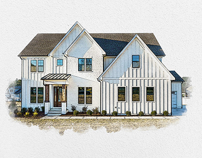 Watercolor house portrait of your home excellent