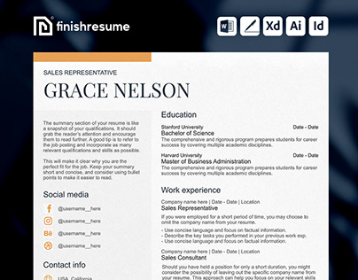 Sales representative resume template | FinishResume