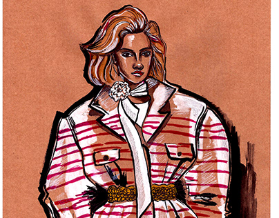 Craft paper+markers+watercolor "Fashionista"