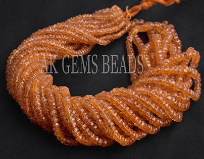 Natural Fanta Mandarin Garnet Faceted Gemstone Beads