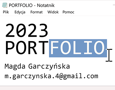 PORTFOLIO 2023 - Magda Garczyńska