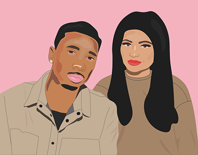 Tyga & Kylie Jenner Illustratie